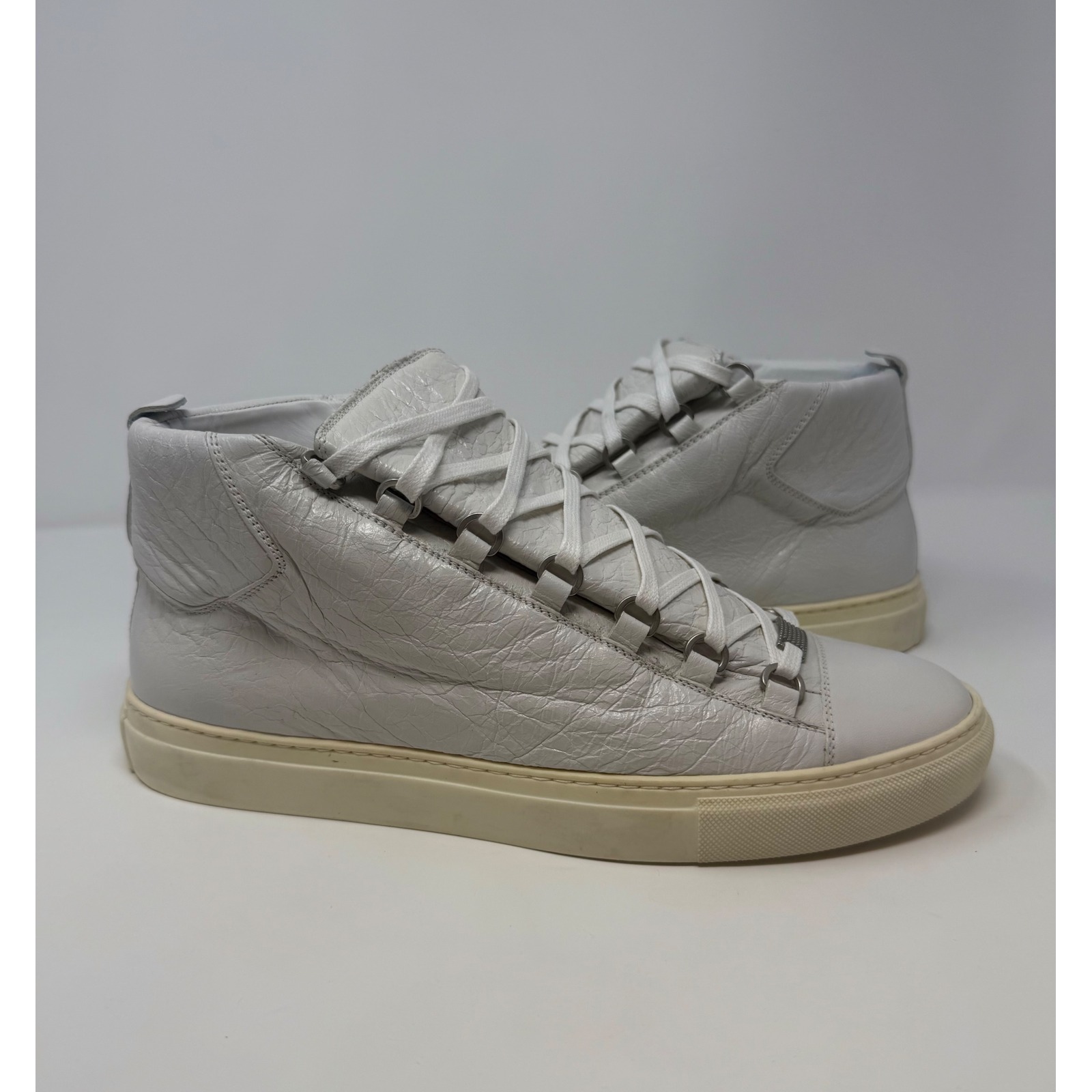 Balenciaga Arena High Top Sneaker White Leather Size 11 44 Eu